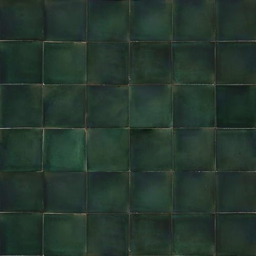 Cerames mosaikfliesen einfarbigen Verde Brillante - mexikanische keramik mosaik fliesen, Mexiko Fliesen für Küche, Badezimmer, Dusche, Küchenrückwand Eine Packung von 10 fliesen 10,5x10,5cm