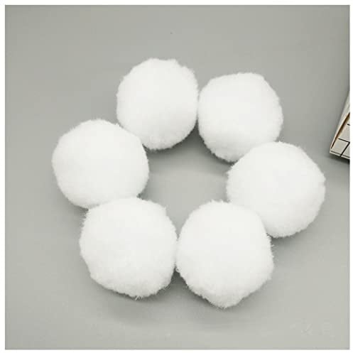 Wisafory 100 Stück 50 mm Groß Pompons Bunte Pom Poms Plüsch Pompom Bälle Bunt Bommeln Plüschbälle Flauschigen Pompons zum Basteln Pom Poms für Handwerk Herstellung, Hobby Supplies Weiß