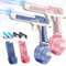 2 Pack Electric Water Pistol Guns Age 3+ for Adults & Kids, Up to 30 FT Long Range Squirt Guns 450CC+60CC Water Gun Summer Pool Beach Party Girls Children Kids