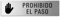 Cartel Prohibido el paso | Aluminio 150x40 mm aspecto acero inoxidable autoadhesivo
