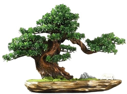 CYJAZNHH Künstlicher Bonsai-Baum, Baum for Zuhause, Büro, Innenbereich, Vitrine, Dekoration, künstliche Topfpflanzen, Zimmerpflanzen, Feng Shui-Dekor (grün)