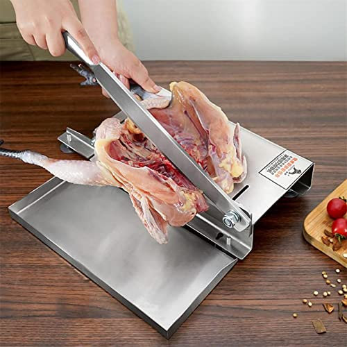 DZZTHSH Stainless Steel Ribs Meat Chopper - Manual Bone Meat Cutter for Home & Commercial Use - Food Slicer Machine for Fish, Chicken, Beef, Vegetables & Deli