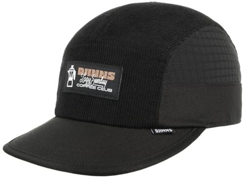 Djinns - Sunday Coffee Cord (black) - 5 Panel Soft Flat Cap Meshcap Hat Kappe Mütze Caps