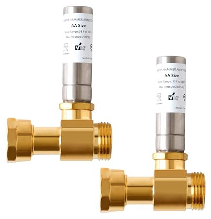 (2-Pack) Yqimtion Water Hammer Arrestor Washing Machine, 3/4 Inch Swivel FHT x 3/4 Inch MHT, Designed for Washing Machine, Reduce Banging Noise