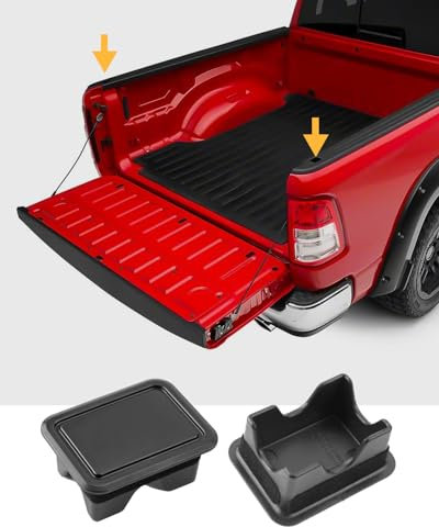 LFOTPP Kofferraum Lochstopfen Heckbox Kompatibel mit Dodge RAM 1500 2019-2023 2024 Lochabdeckung Auto Pickup Staubdicht Truck Bed Rail Stake Hole Covers Schutz Abdeckung Zubehör [2 Stück]