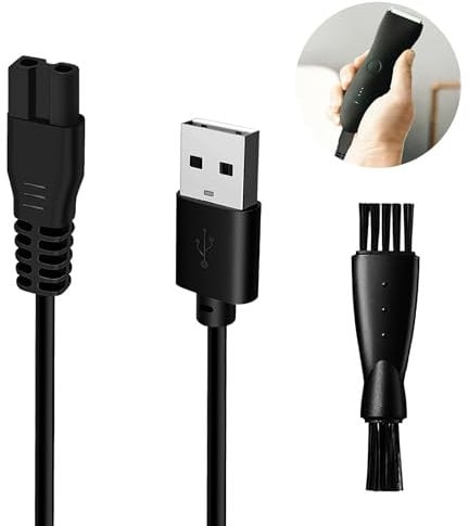 Charger Cable Compatible with Meridian, Compatible with Meridian Grooming Electric Shaver Trimmer Charger Cable Comes with Brush Cleaning Accessory Tool