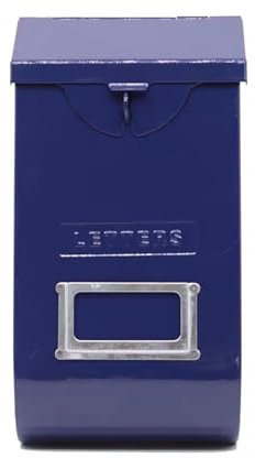 Freistehender Briefkasten, Mailbox, Wandbriefkasten, Retro-nostalgischer Briefkasten, Unverschlossener Briefkasten, Mittlere Kapazität, Geeignet für Outdoor, Zuhause, Schule und Unternehmen(Blue)