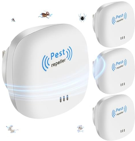 Ultrasonic Pest Repeller, Electronic Mouse Repellent Plug In Indoor for Pest Control Drive Away Mouse, Mice, Spider & Rat, Rodent Control Harmless To Pets And Human,4 Packs