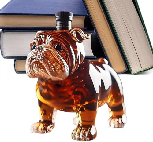 Arrovarp Dog Whiskey Bottle, Carved Bull Dog Bottle, Borosilicate Glass Animal-Shaped Whiskey Bottles, Bulldog Whiskey Decanter, Bulldog Shaped Whiskey Glasses, Funny Animal Statue Wine Decanter