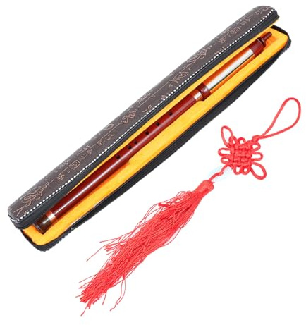 TOPBATHY Traditionelles Chinesisches Bawu Flöten set mit Robustem Aufbewahrungskasten Dunkles Rot Leicht Zerlegbar Tragbar für Anfänger und Musikalische Geschenke