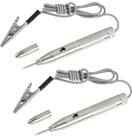 2 Pezzi Tester di Tensione Penna DC 6V/12V/24V per Auto, Camion, Moto e Macchinari, Strumento di Controllo Circuiti Elettrici, Fusibili, Luci, Segnalazioni e Cavi, Penna di Test Affidabile e Portatile