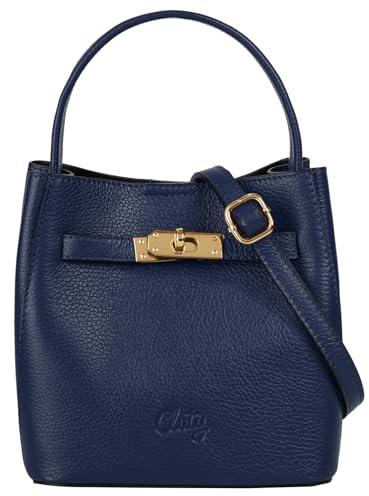 Cluty Umhängetasche Echt Leder Damen Made in Italy | kompakte 2in1 Handtasche | verstellbarer Schultergurt