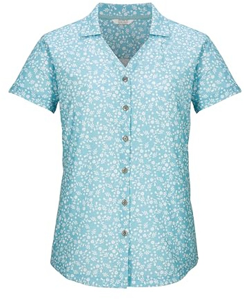 Killtec Damen Funktionsbluse/Bluse Kurzarm KOS 86 WMN WVN SHRT, hell Ocean, 38, 43773-000
