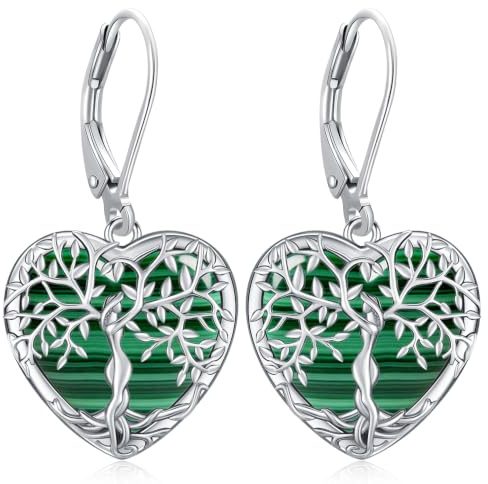 Damen Ohrringe Lebensbaum Ohrringe Baum des Lebens 925 Silber Französischer Verschluss Tropfen Ohrring Hypoallergen Schmuck Geschenk für Frauen Mädchen Mutter Freundin Ehefrau