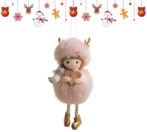 Sdttoab Muñeca Ángel Tierno Colgante de Peluche con Luces y Cuernos