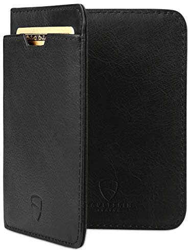 Vaultskin City Slim RFID Blocking Bifold Leather Wallet for Men - Minimalist Front Pocket Card Holder, Holds 9 Cards & Cash, Premium Italian Leather