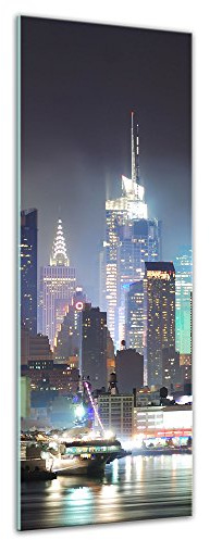 Bilderdepot24 New York IV Tableau sur Verre Motif New York IV, Décorations Murales, Verre, 40 cm x 120 cm
