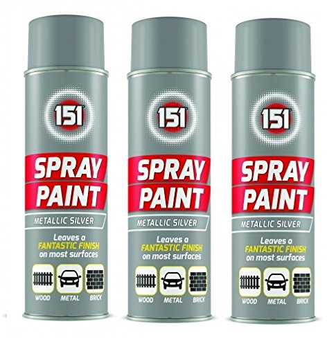 3 X tous usages Bombe de peinture Aérosol pour bois Pour Métal Brique 250 ml – Argent métallique