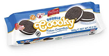 Galletas de Chocolate y Vainilla - Sándwich Relleno con Crema de Vainilla - Snack Sin Gluten y Sin Lactosa - Double Coooky 300g - Coppenrath