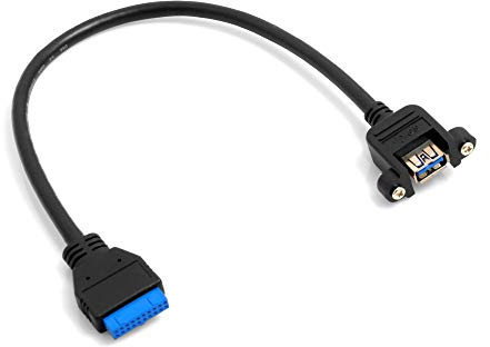 System-S 57473163 USB Typ A 3.0 auf 20pin Motherboard Header Kabel mit für Panel Mount 30cm
