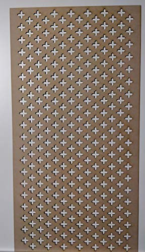 LaserKris Grille décorative pour radiateur - Panneau MDF perforé de 3 mm d'épaisseur (1200 mm x 620 mm) - Motif KZ