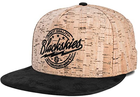 Blackskies® Force of Nature Snapback Cap | Unisex Baseball Mütze Kappe Herren Damen Kork Holz - Braun Schwarz