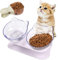 Cat Bowls ,15°Tilted Platform Double Bowl Cat Feeder Cat Feeding Bowl Raised with Stand , Anti-skid&Anti-spill , Durable , Adjustable Pet Food Water Bowl for Cats and Small Dogs