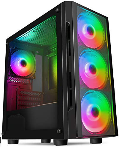 OCHW Metis RGB Ultra Fast Gaming PC Desktop Computer AMD A8 9600 Quad Core ATI Radeon HD R7 Graphics USB 3.0 120GB SSD 16GB DDR4 Wifi Windows 10 Pro