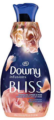Downy Infusions Fabric Softener Liquid, Bliss, Sparkling Amber & Rose, 0.96 L - Packaging May Vary