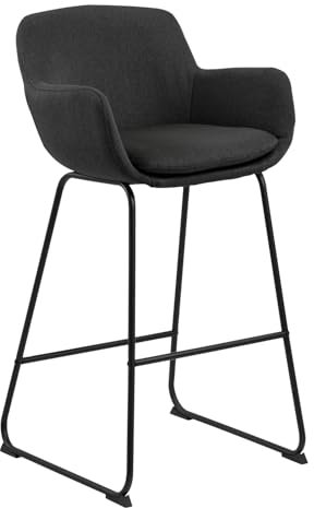 AC Design Furniture Lis Barhocker, dunkelgrau, Metall, B: 52 x H: 100 x T: 53 cm, 2 Stück