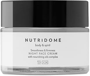 NUTRIDOME Nachtcreme für Frauen mit Natürliche Öle 50ml, Rosmarinextrakt, Vitamin E, Anti Aging und Anti Rötungen Creme, Gesichtscreme für Trockene und Mischhaut, Gesicht Feuchtigkeitscreme