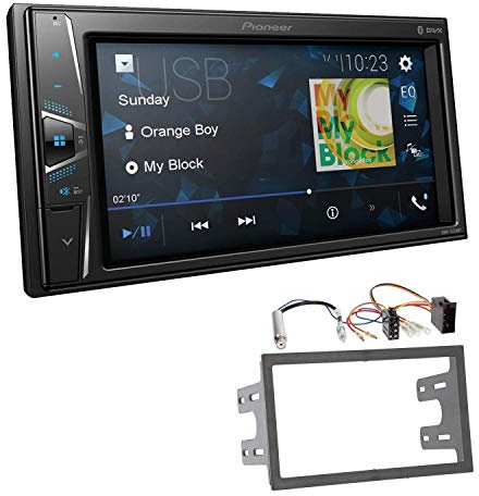 Pioneer DMH-G220BT 2-DIN Autoradio Mediacenter Bluetooth USB AUX passend für Volkswagen VW Polo 9N bis 2009 schwarz mit Quadlock
