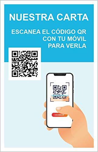 Codigos QR para cartas o menús, adhesivos personalizados, son pegatinas lavables, con lamina de protección mate. Super Resistentes.