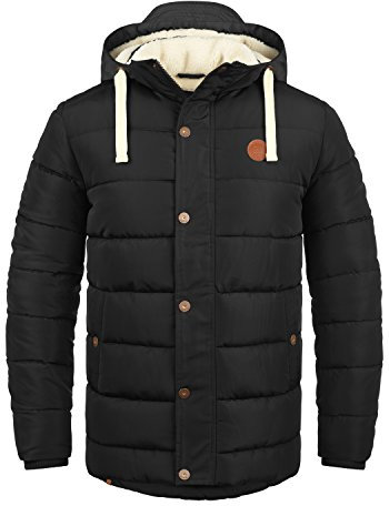 Blend Frederic Herren Winterjacke Steppjacke Lange Jacke gefüttert mit Abnehmbarer Kapuze, Größe:3XL, Farbe:Black (70155)