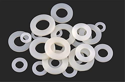 TERF® Rondelles plates M14 en nylon blanc M14/14 mm ID (trou) x 28 mm OD x 2,5 mm d'épaisseur - Lot de 10