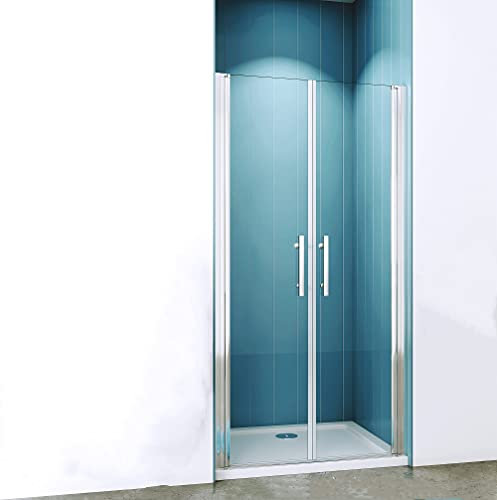 Acezanble 90x195cm Duschtür Nischentür Duschabtrennung Doppel 6mm nano glas