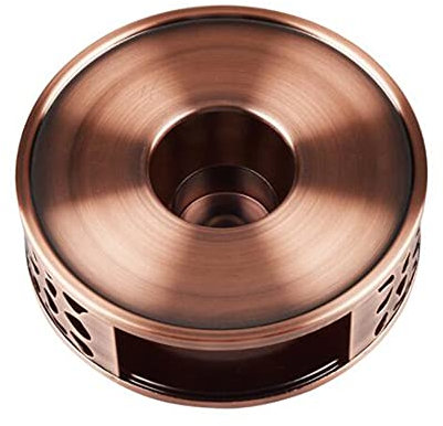 Hsthe Sea Chauffe-Thé en Acier Inoxydable pour Théière avec Support pour Bougie Chauffe-Plat, Base de Thé, Convient à Toutes Les Théières, Couleur Cuivre