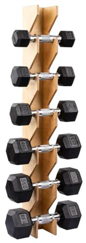 Wandhalterung-Set inkl. Hex Kompakthanteln, 1-6 kg, 6 Stück