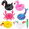 6Stück Aufblasbare Getränkehalter Set, Schwimmendes Aufblasbarer Flaschenhalter Pool Untersetzer Schwimmende Becherhalter Bier Aufblasbares Flaschenhalter Badespielzeug mit Luftpumpe