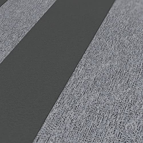 A.S. Création Streifentapete Schwarz Grau Attractive 2 390294 - Gestreifte Vliestapete - 10,05 m x 0,53 m Made in Germany