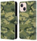 Head Case Designs Camo Green Floral Camo Print Leather Wallet Case Compatible With Apple iPhone 13 Mini