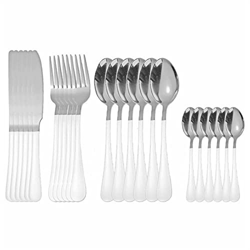 JUNNIU Servizio Posate 24 Pz Servizio Tavola Oro Nero Set Posate Forchette Coltelli Cucchiai Acciaio Inox 18/10 Cena Cucina Servizio Piatti Posate Posate Acciaio Inox Decoration
