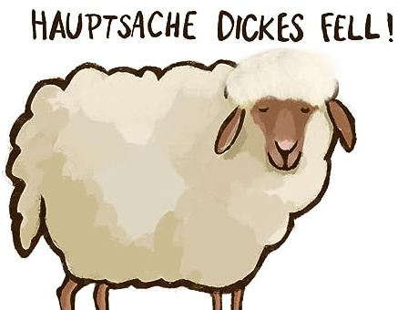 Inkognito Plüsch Postkarte/Plüschkarte - Motiv: Dickes Fell, Anlass:, Künstler/Verlag Henrike Wilson, Art-Nr.: 39309, Größe: A6