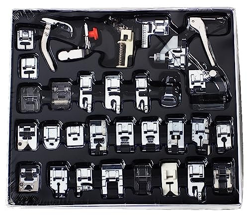 LSLANSOON 32Pcs Sewing Machine Presser Feet Kit, Sewing Machines Accessories Supplies Set