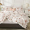 Freyamy Bettwäsche 155x220cm 2teilig Weiß Braun Blumen Rüschen Wendebettwäsche Microfaser Weiche Bettwaren-Sets Romantisch Mädchen Bettbezug mit Reißverschluss und Kissenbezug 80x80cm