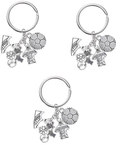 Yardwe 3 Stück Fußballtrainings-schlüsselanhänger Für Jungen Und Mädchen Fußball- Fußball-schlüsselanhänger Aus Legierung Für Jungen Und Mädchen Sport-