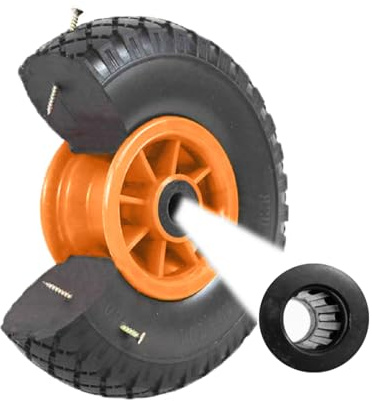 TRUTZHOLM Sackkarrenrad 260x85mm Vollgummi 3.00-4 PU Ersatzrad für Sackkarre mit Kunststofffelge (Orange, zentrierte 75 mm Nabe)