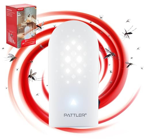PATTLER® Effektiver Mückenstecker Mottenfalle Fliegenfalle Innenbereich - Ideal für Küche, Schlafzimmer, Wohnzimmer - Lockt Insekten mit 395nm an