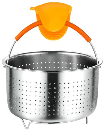 GREATLINK Vegetable Steamer Basket for Pot, Instant Pot Accessories 3Qt, Stainless Steel Mesh Strainers and Colanders for Cooking Broccoli, Eggs, Pasta, Quinoa, Spaghetti (3 Qt - Steamer Basket)