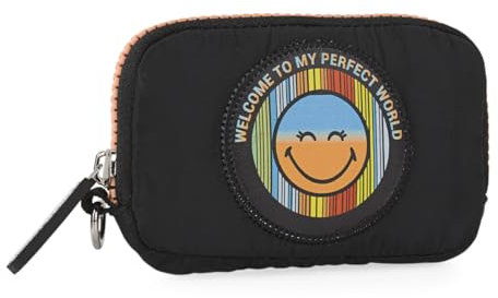 Smiley World - Portemonnaie Damen - Strapazierfähige Geldbörse Damen - Geldbeutel Damen mit Hochwertigen Materialien - Aufgezippt Portmonee Damen Klein, Portemonnaie Damen Klein, Schwarz